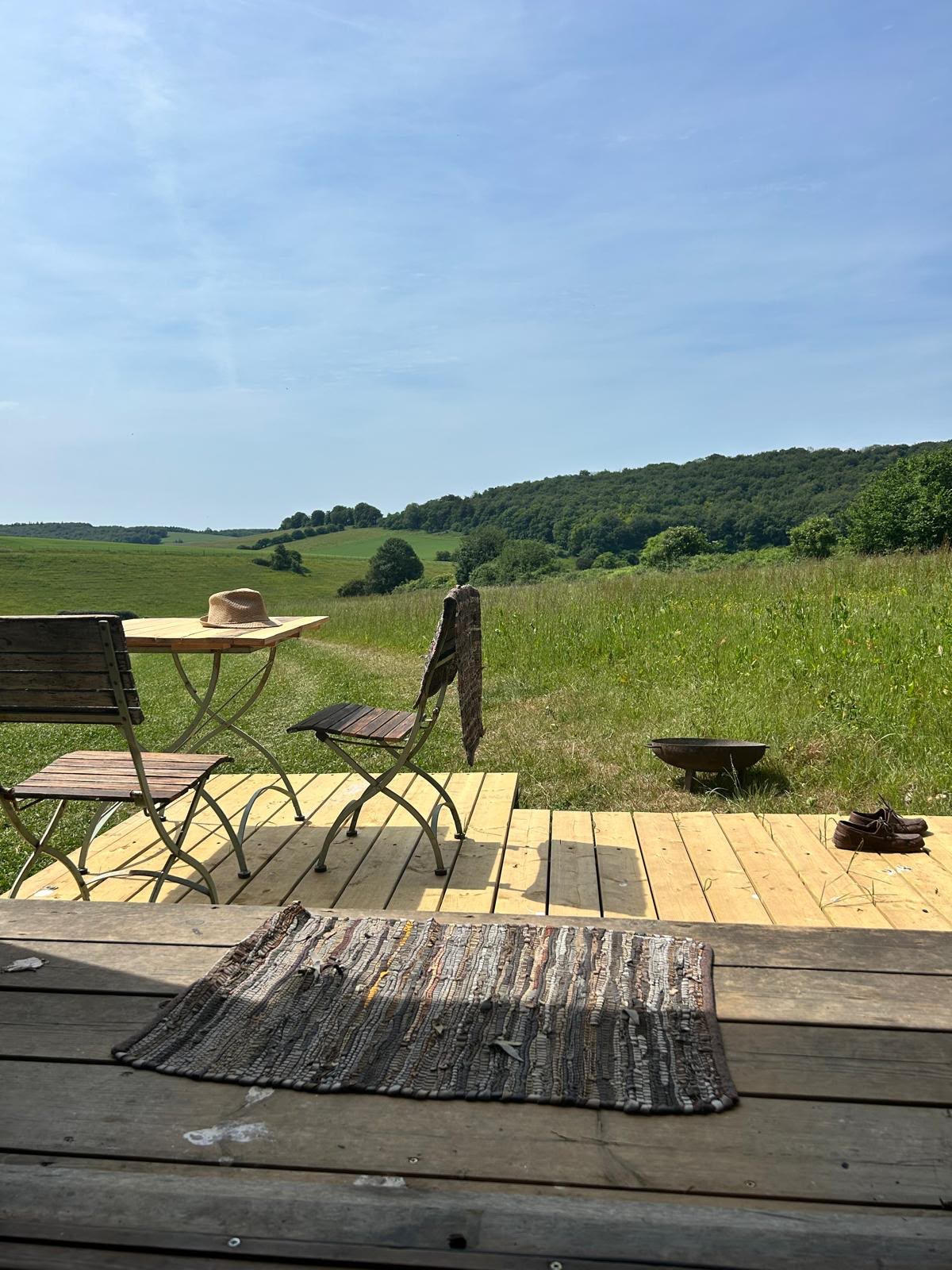Kalou deck looking over the South Downs